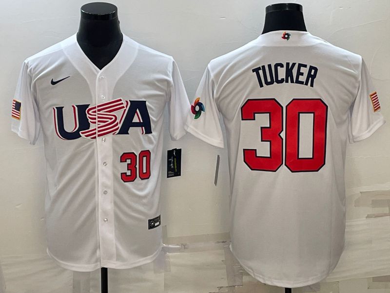 Men 2023 World Cub USA #30 Tucker White Nike MLB Jersey5